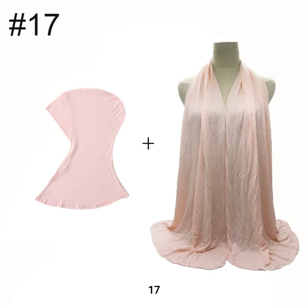 Cotton Jersey hijab with overneck undercap